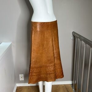 For Joseph Sz 4 Leather A Line Lined Midi Skirt